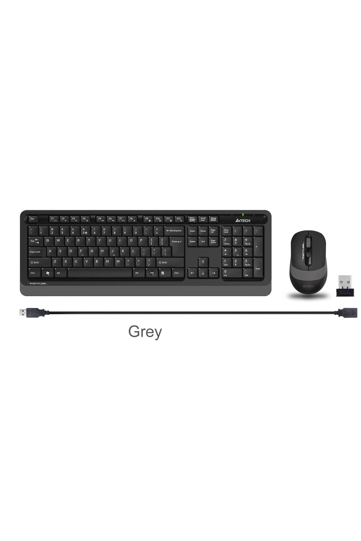 2.4 Ghz Gri Q Fn-Multimedya Klavye + Optik Mouse Set