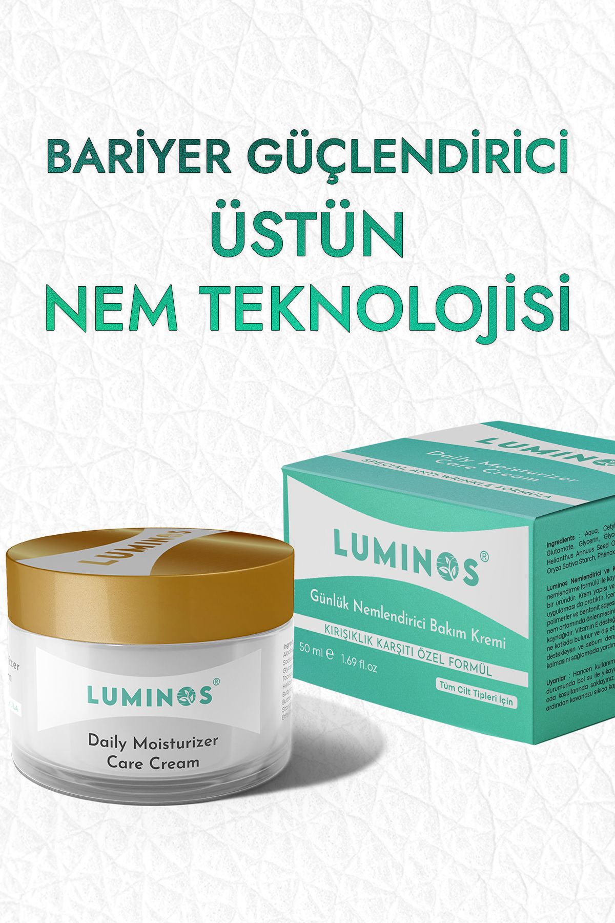 Luminos Kırışıklık Karşıtı Günlük Nemlendirici Bakım Kremi 50 ml