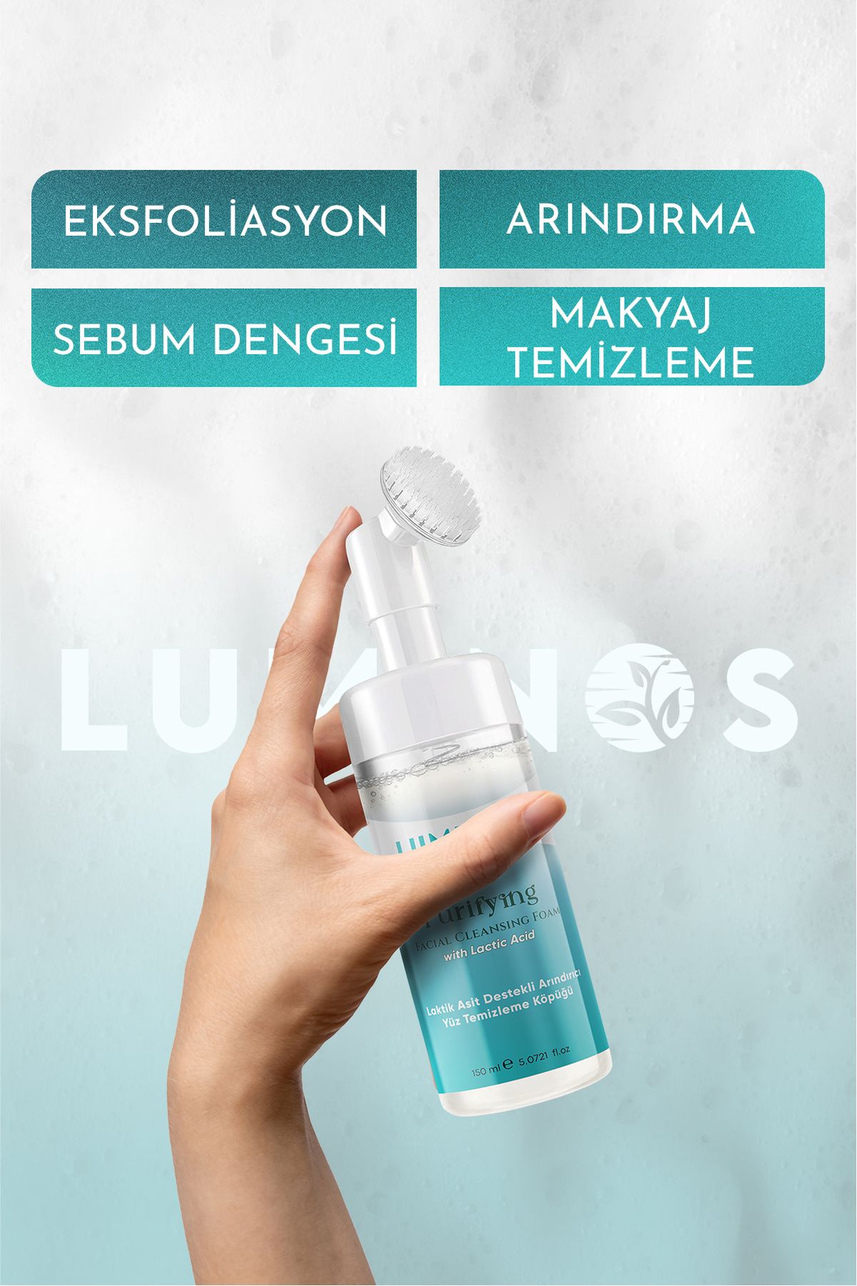 Luminos Fırça Başlıklı Yüz Temizleyici Arındırıcı Köpük - 150 ml