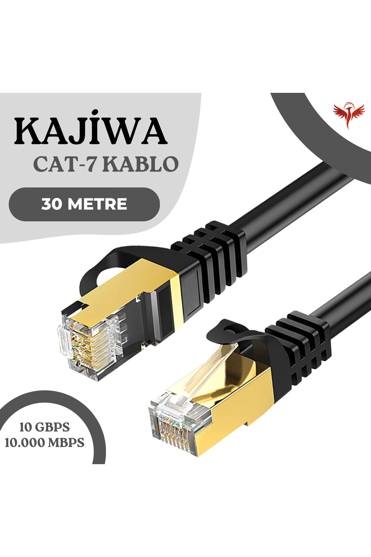 KAJİWACAT7 30 Metre EthernetKablosu 10Gbps Pr...