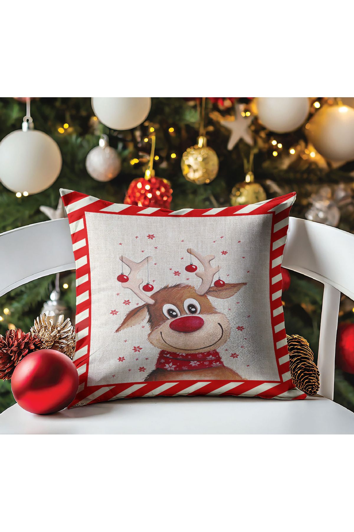 Ziu Home Christmas DesenliKırlent Kılıfı 105