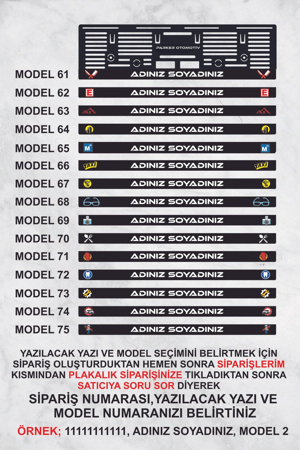 Kişiye Özel Isimli Plakalık 2 Adet Her Araç Için Uygun Plakalık