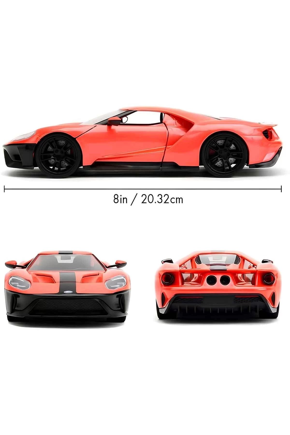 MODEL KOLEKSİYON 1:24 JADA PİNK SLİPS 2017 FORD GT METALLİC ORANGE MODEL ARABA 93001