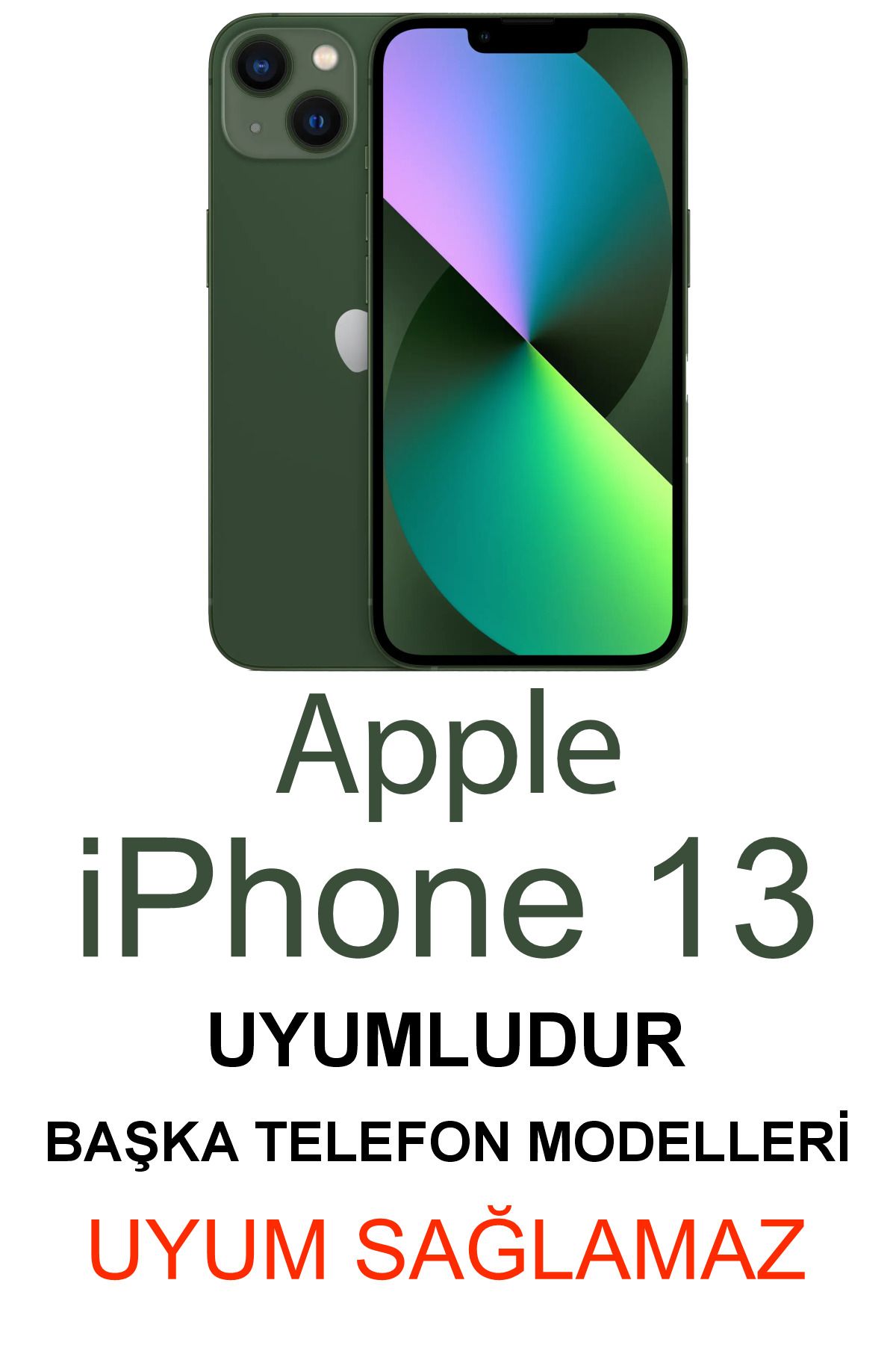 iPhone 13 Uyumlu HD KaraSevda Yazılı A++ Kalite Silikon Kılıf