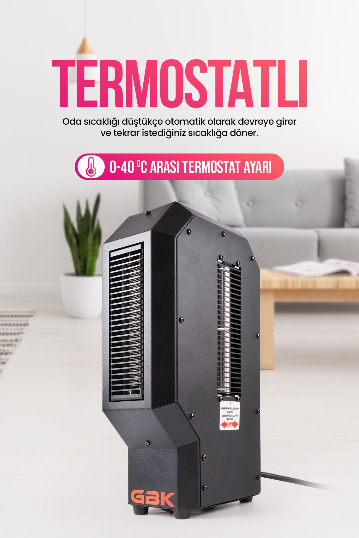 Gbk Fanlı Isıtıcı 3400w Ev, Atölye, Ofis, Prefabrik Yapı Için Uygun