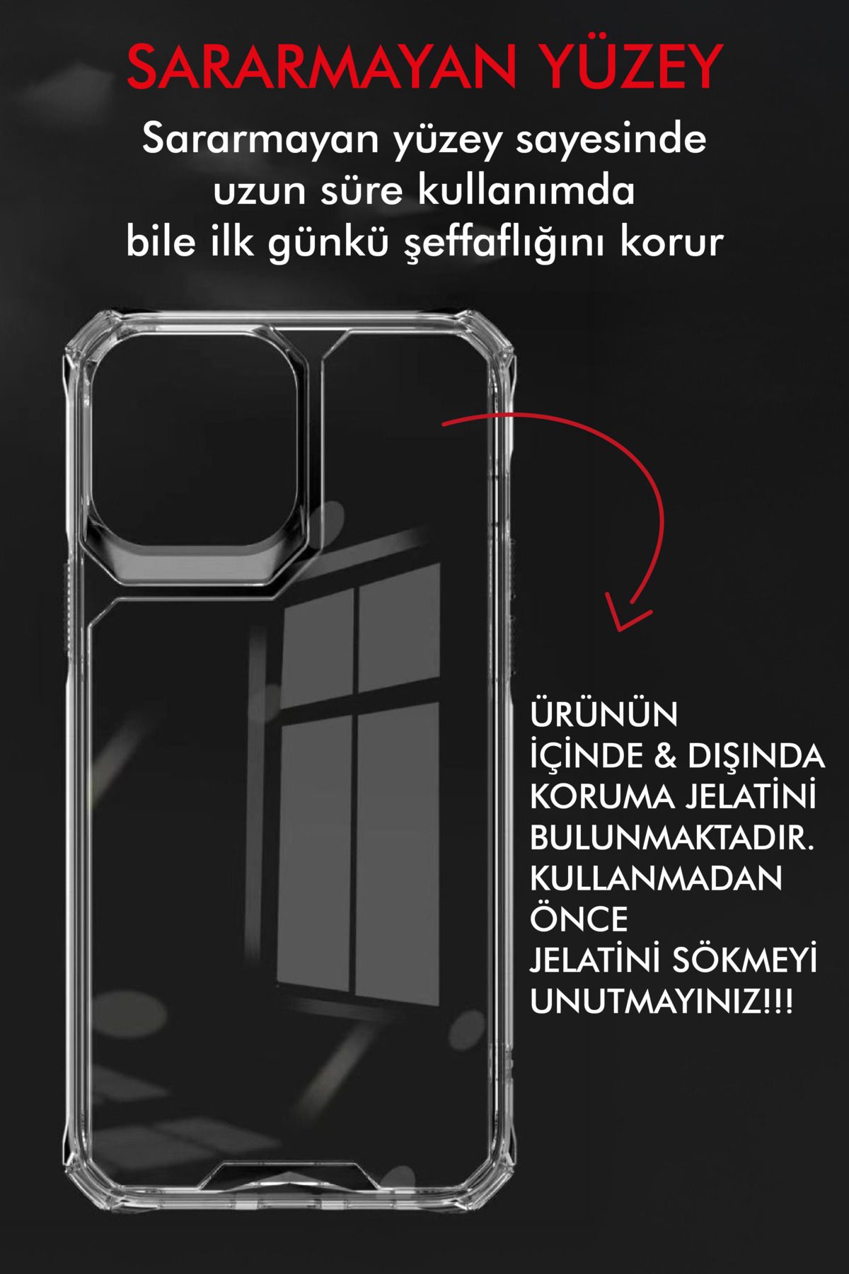 IPhone 16 Pro Max Uyumlu Darbelere Dayanıklı Sararmaz Şeffaf Silikon Kılıf Kapak