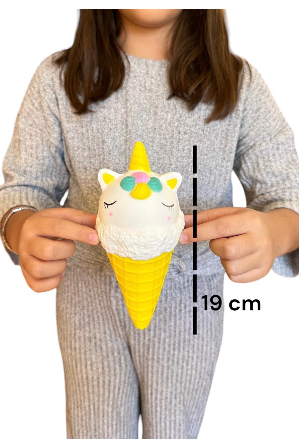 squishy unicorn dondurma sık bırak stres atıcı oyuncak 19cm sukuşi