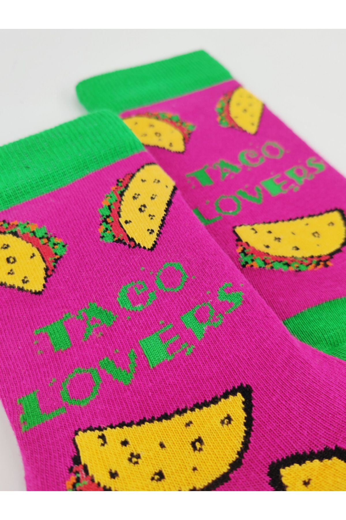 İthal Özel Seri Unisex Taco Lovers Colorful Renkli Desenli Soket Çorap