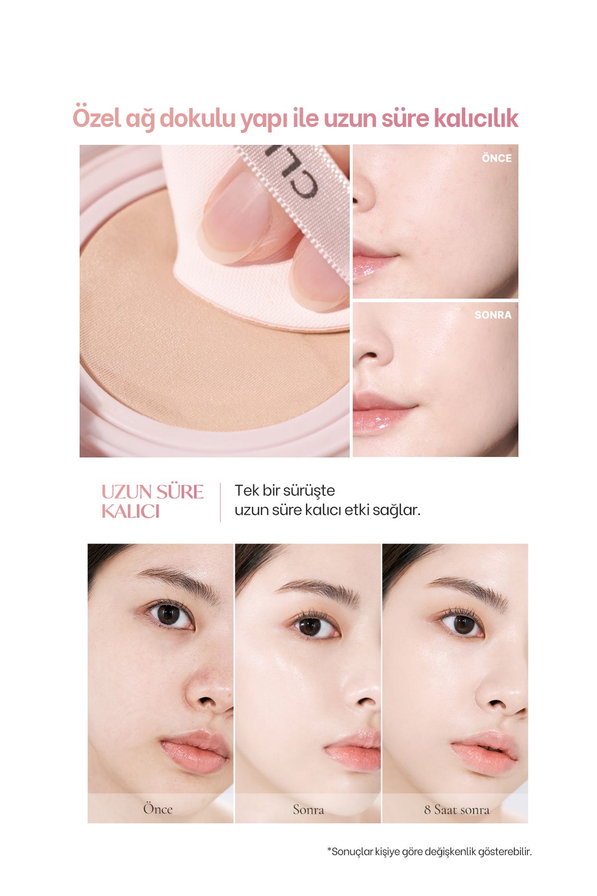 Yoğun Nem ve Işıltı Veren Cushion CLIO Kill Cover Mesh Glow Cushion Mini (2 Lingerie) SPF50+ PA++++