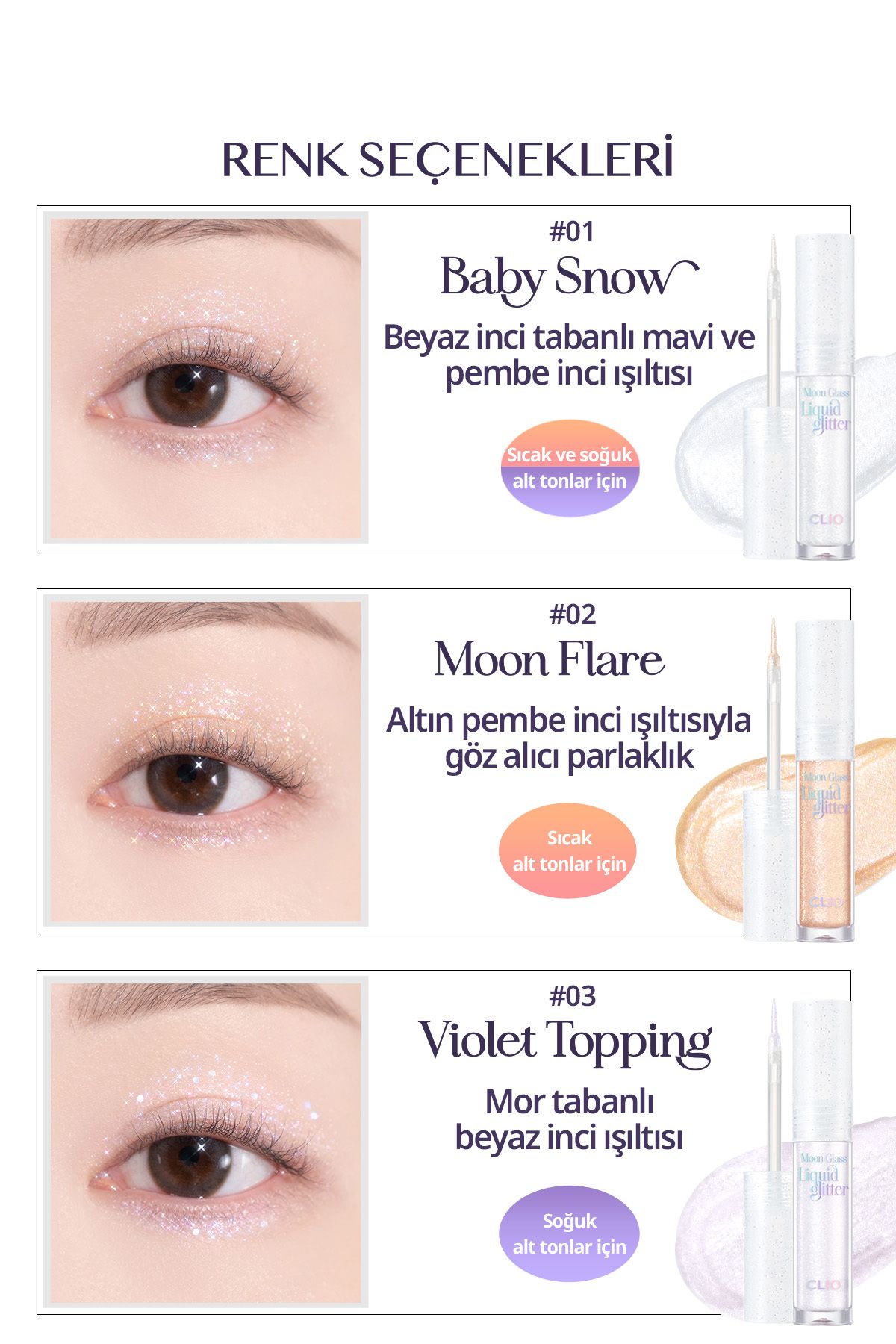 Işıltılı ve Şeffaf Likit Glitter CLIO Moon Glass Liquid Glitter Sweet Cloud (05 Chilling Rose)