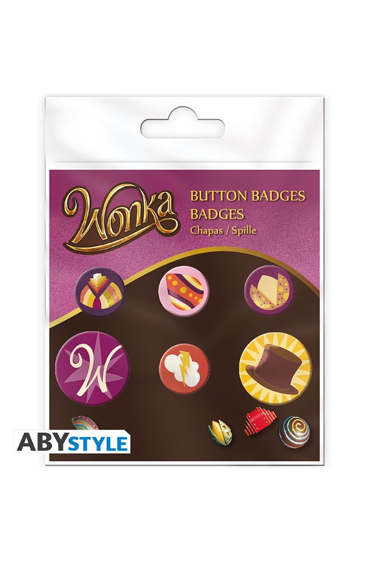 ABYstyle WONKA - Badge Pack -Candies X4 Rozet...