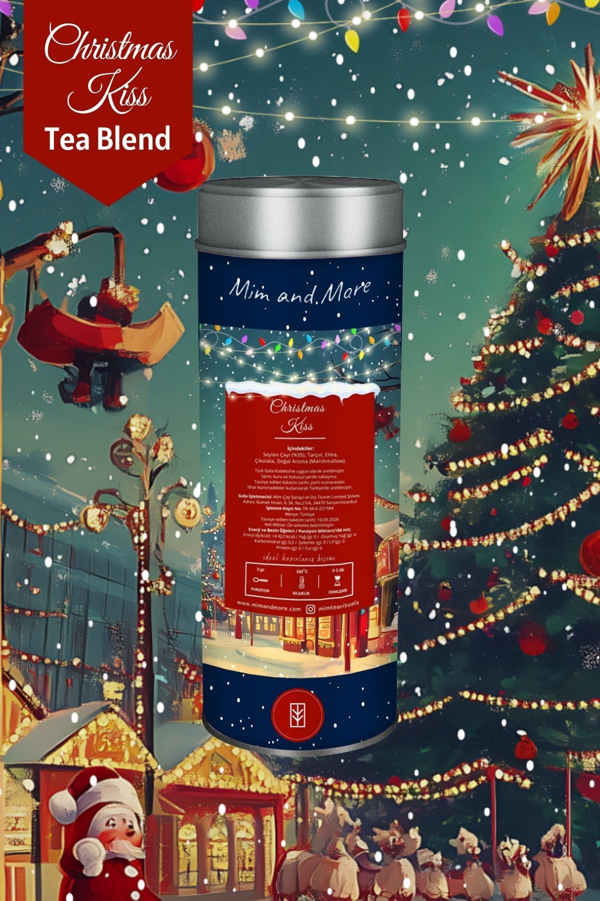 Christmas Kiss Tea 2024 - Çikolatalı Marshmallow Aromalı Yılbaşı Çayı 50 gr