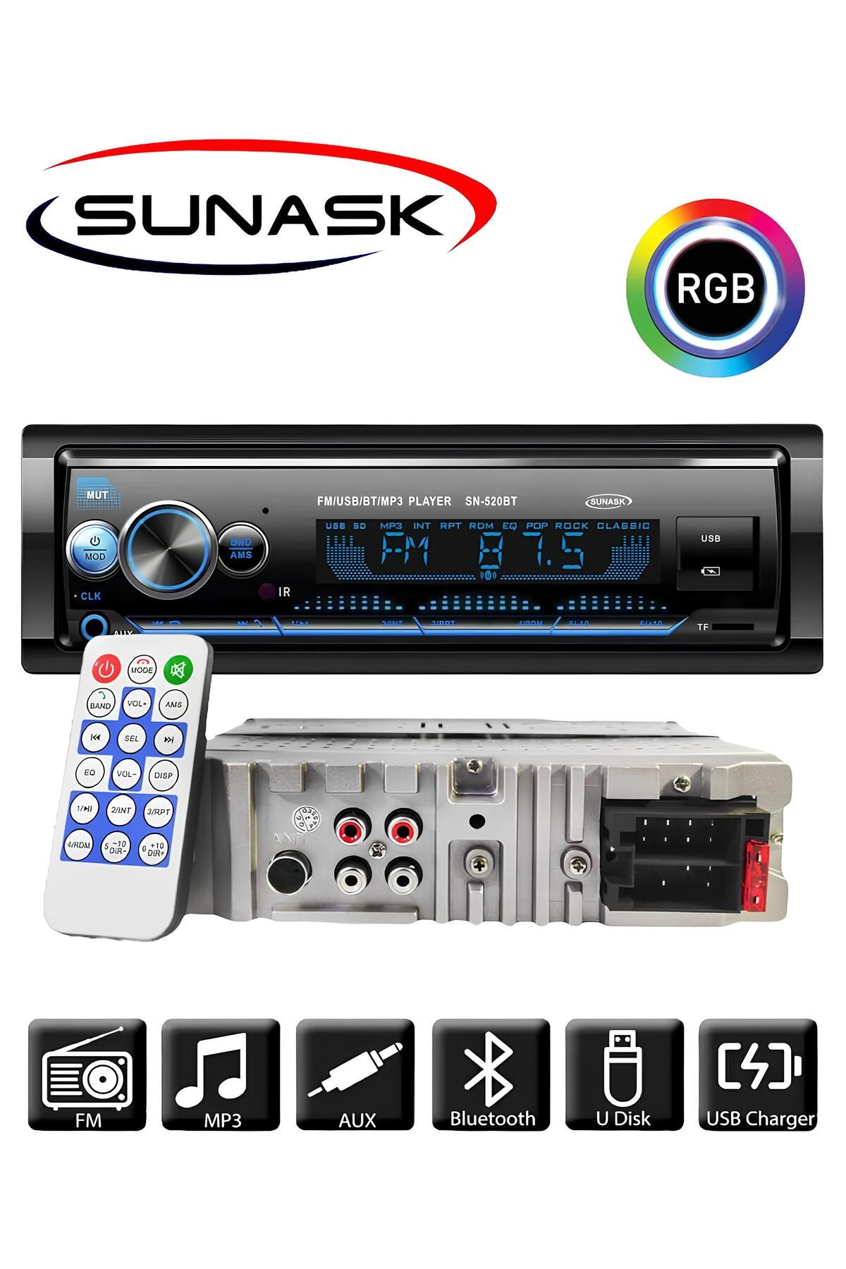 Sunask Sn-520bt 2 Usb GirişliBluetoothlu Rady...