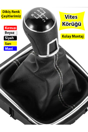 Chevrolet Cruze Uyumlu Beyaz Dikiş Vites Körüğü Image 0