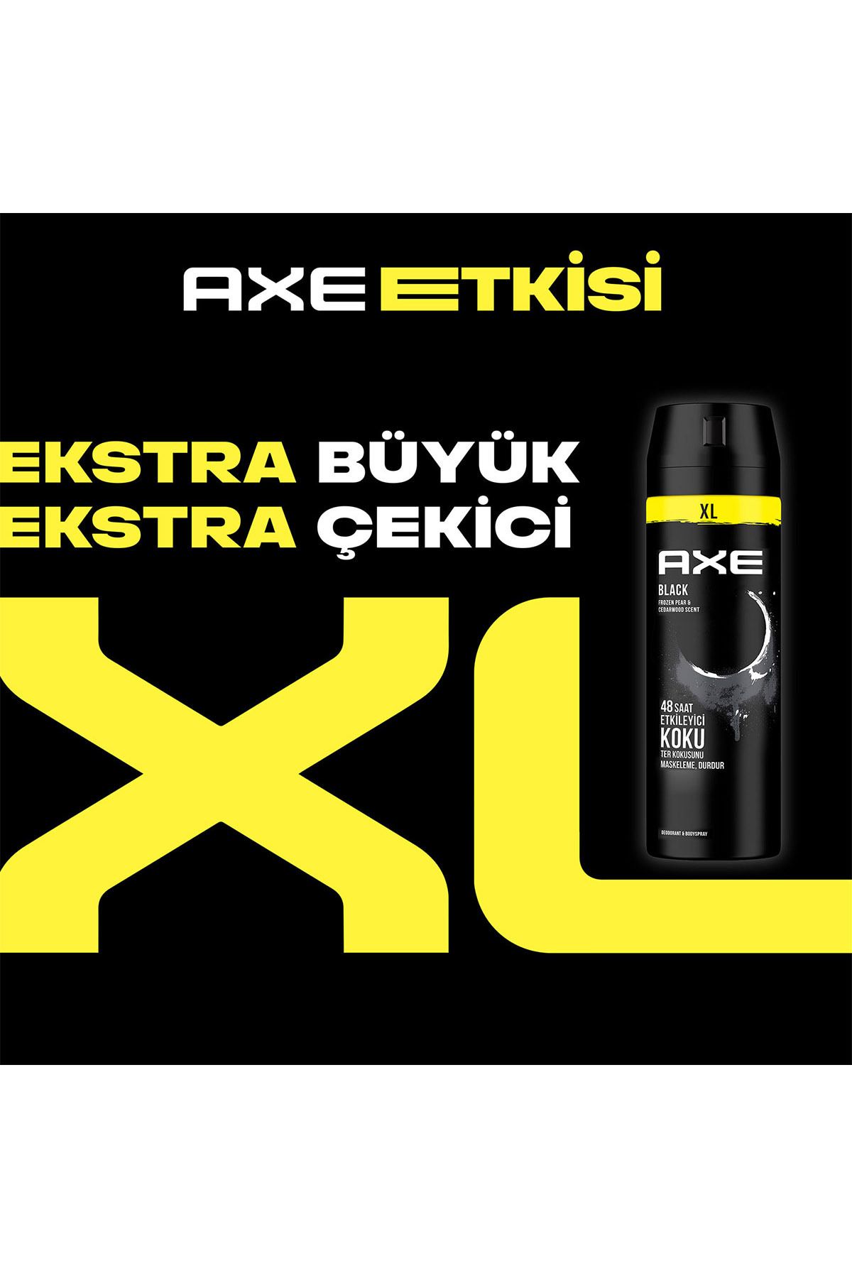 Erkek Sprey Deodorant Black Xl 48 Saat Etkileyici Koku 200 ml X3 Adet