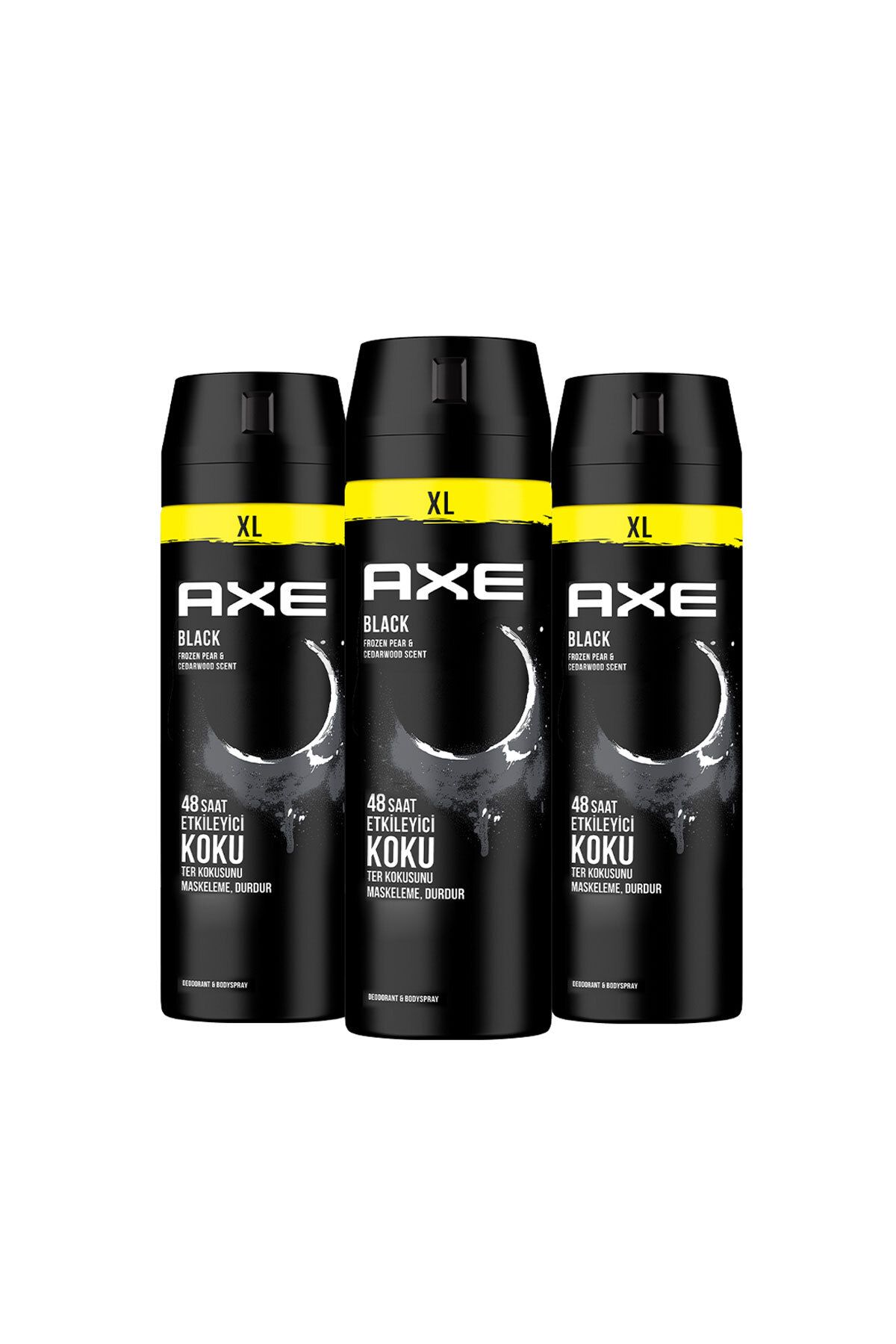 Erkek Sprey Deodorant Black Xl 48 Saat Etkileyici Koku 200 ml X3 Adet