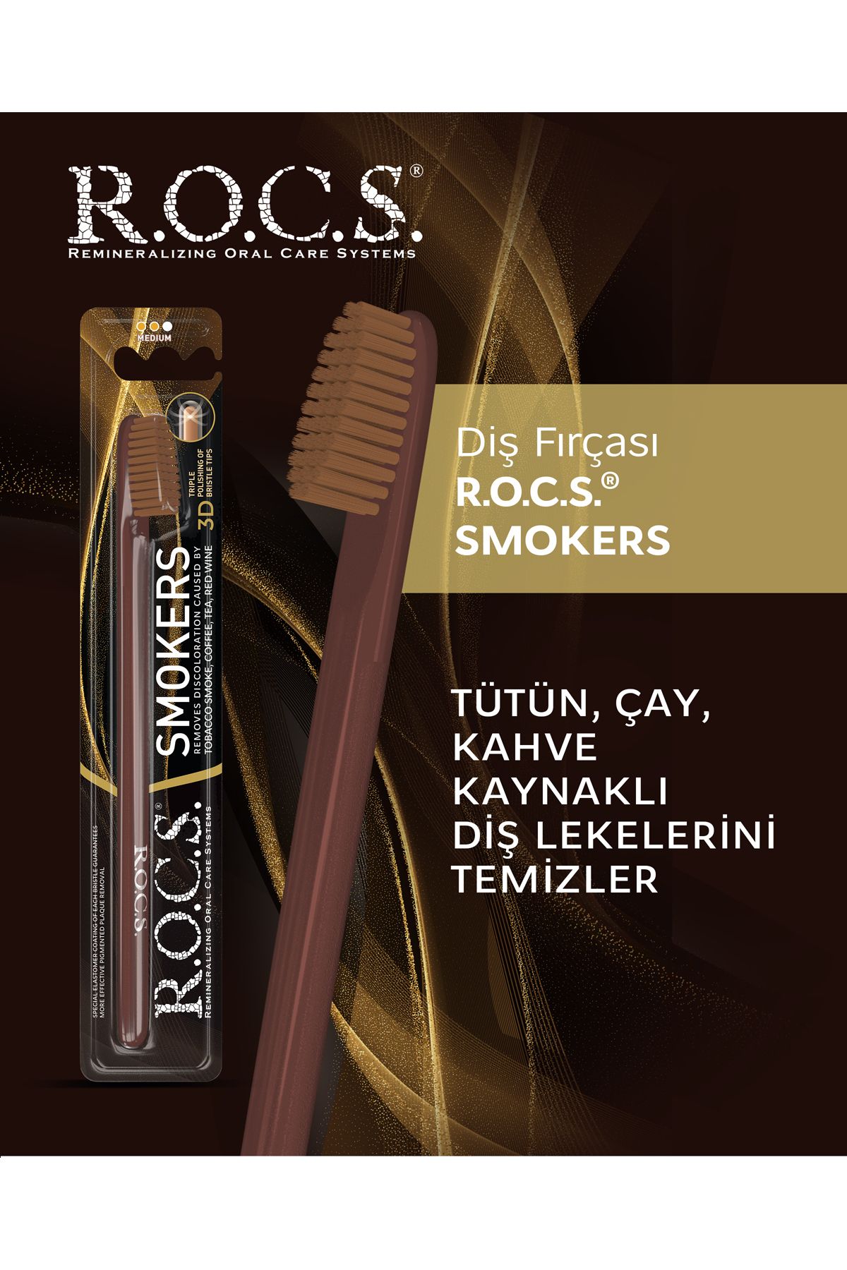 R.O.C.S.Smokers Leke SiliciDiş Fırçası - Orta...