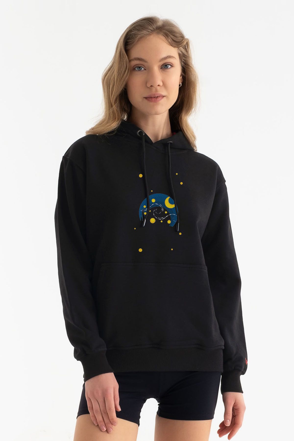 Lunar Glow Tasarım Kapşonlu Sweatshirt