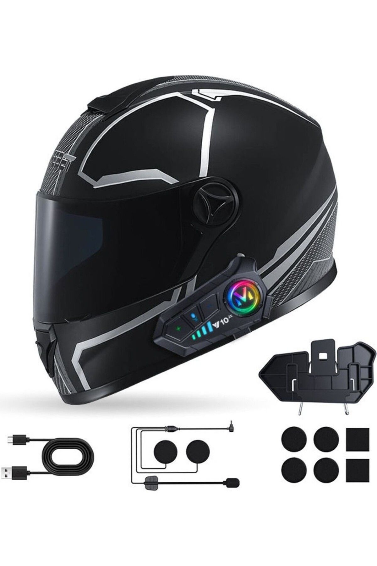 Y10 2x Bluetooth Kask Kulaklık 2 Kişi Bağlantılı Motosiklet Kask Kulaklık Interom 5.3