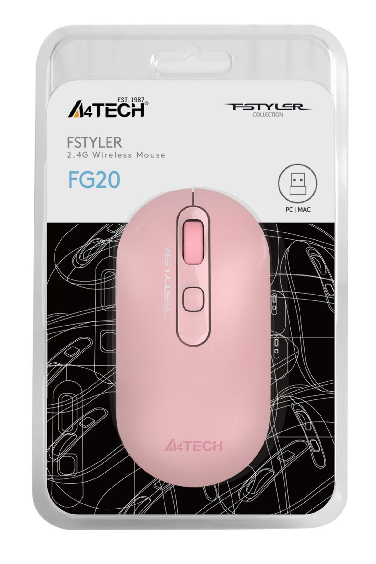 Fg20 Pembe Nano Kablosuz Optik 2000 Dpi Mouse