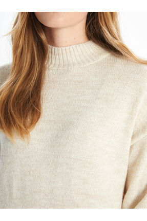 Yarım Balıkçı Yaka Kadın Triko Elbise Image 2