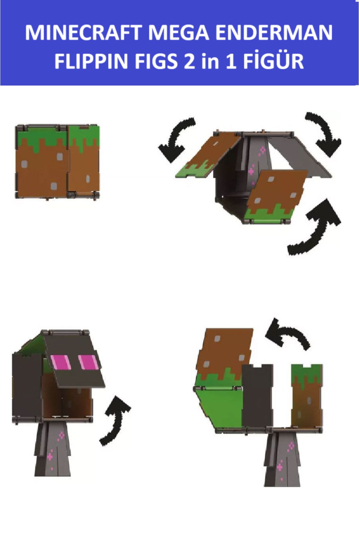 Minecraft Mega Enderman  11 CM - 2 in 1 FLIPPIN PIGS  FİGÜR