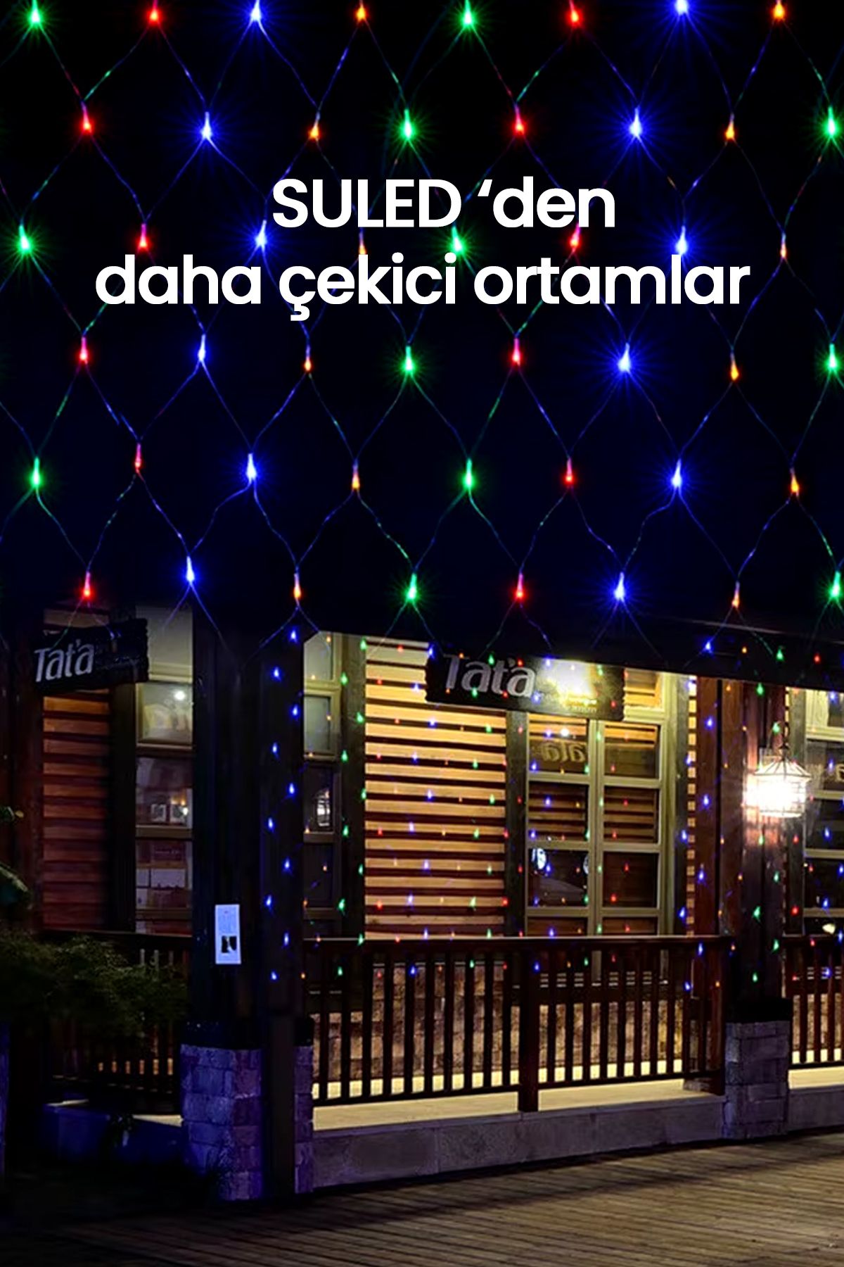 RGB Ağ Led 2x2 Metre 132 Led 220V Fişli İç ve Dış Mekan 8 Modlu Ambiyans Aydınlatma