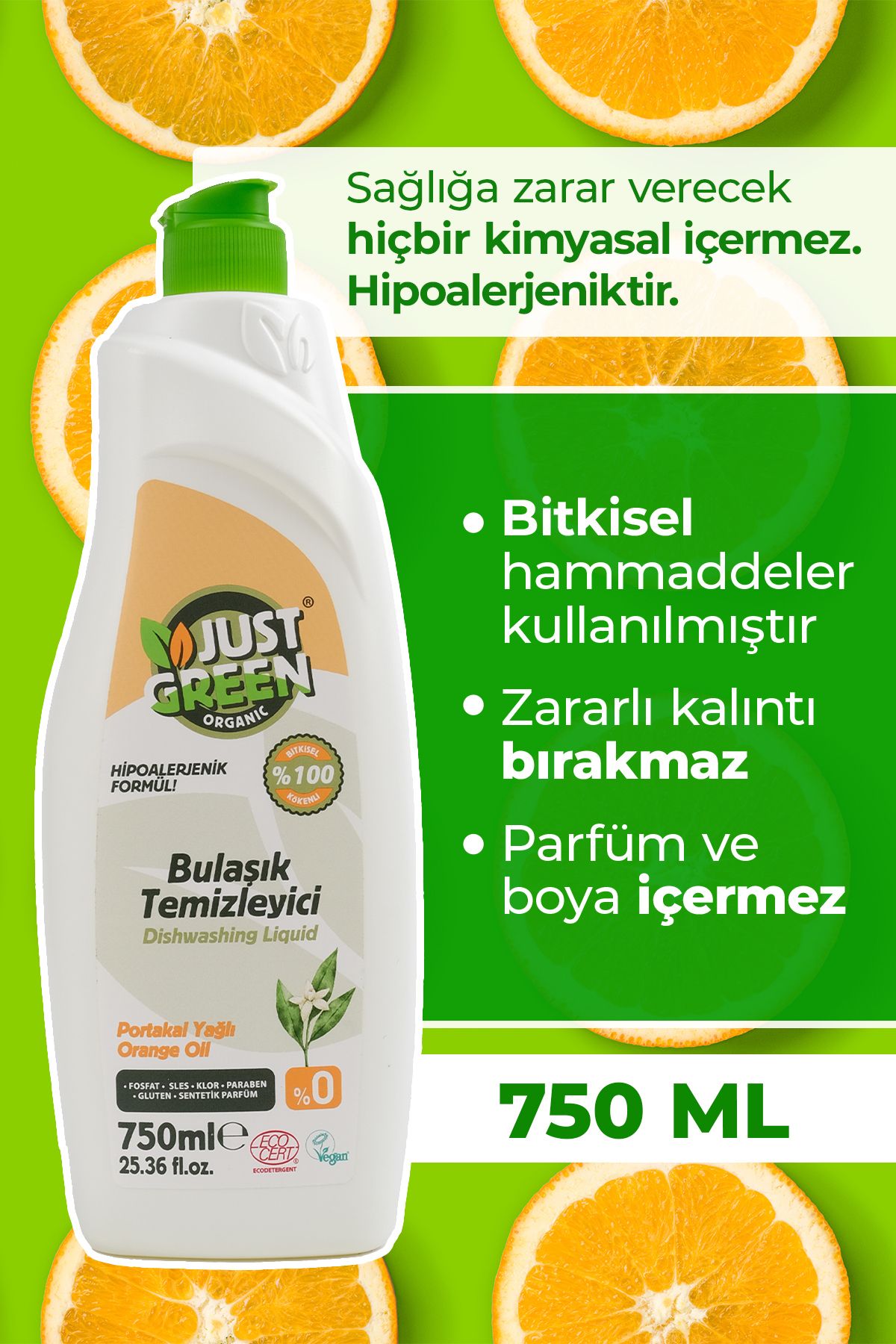 Just Green OrganicBitkiselElde Bulaşık Deterj...