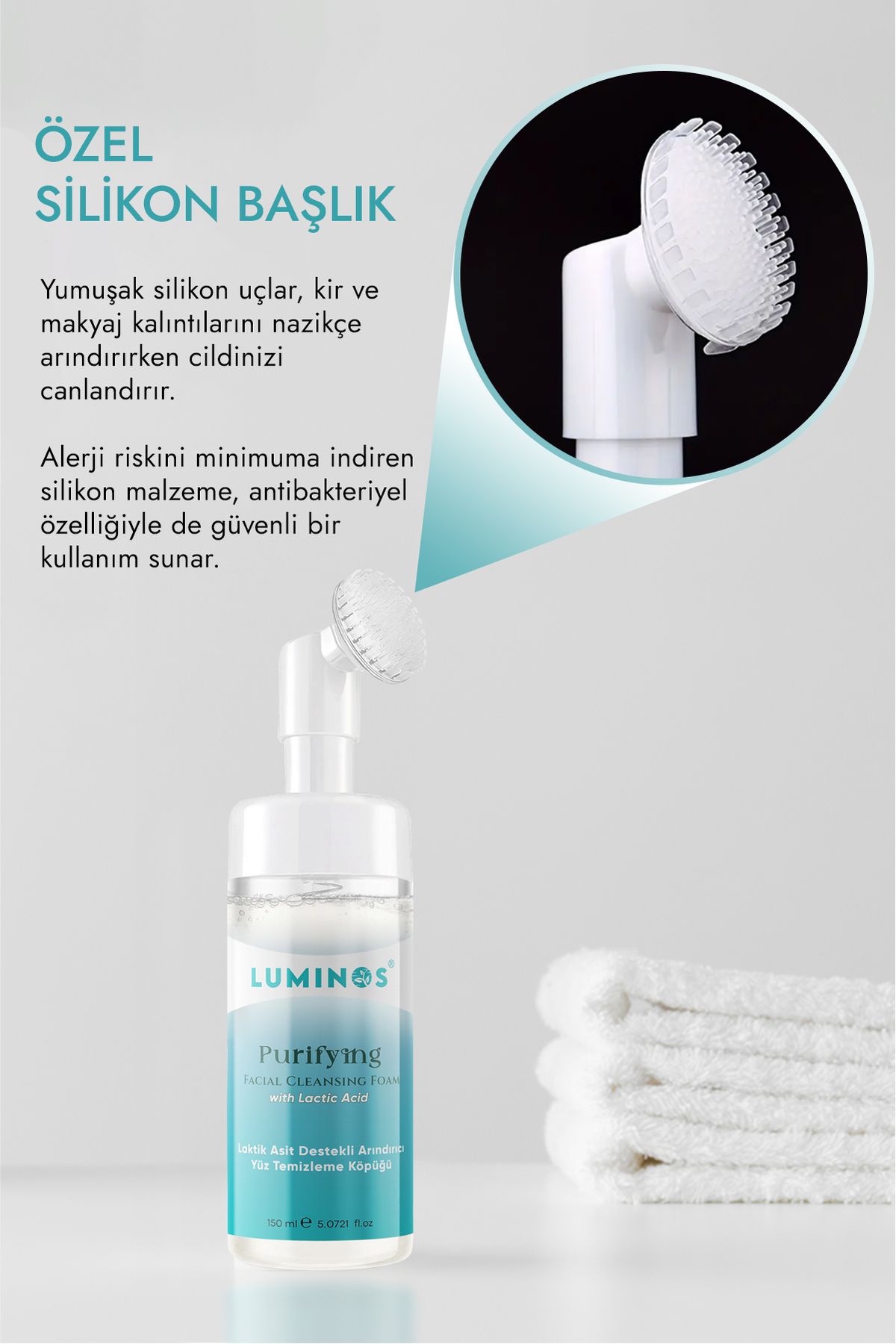 Luminos Fırça Başlıklı Yüz Temizleyici Arındırıcı Köpük - 150 ml