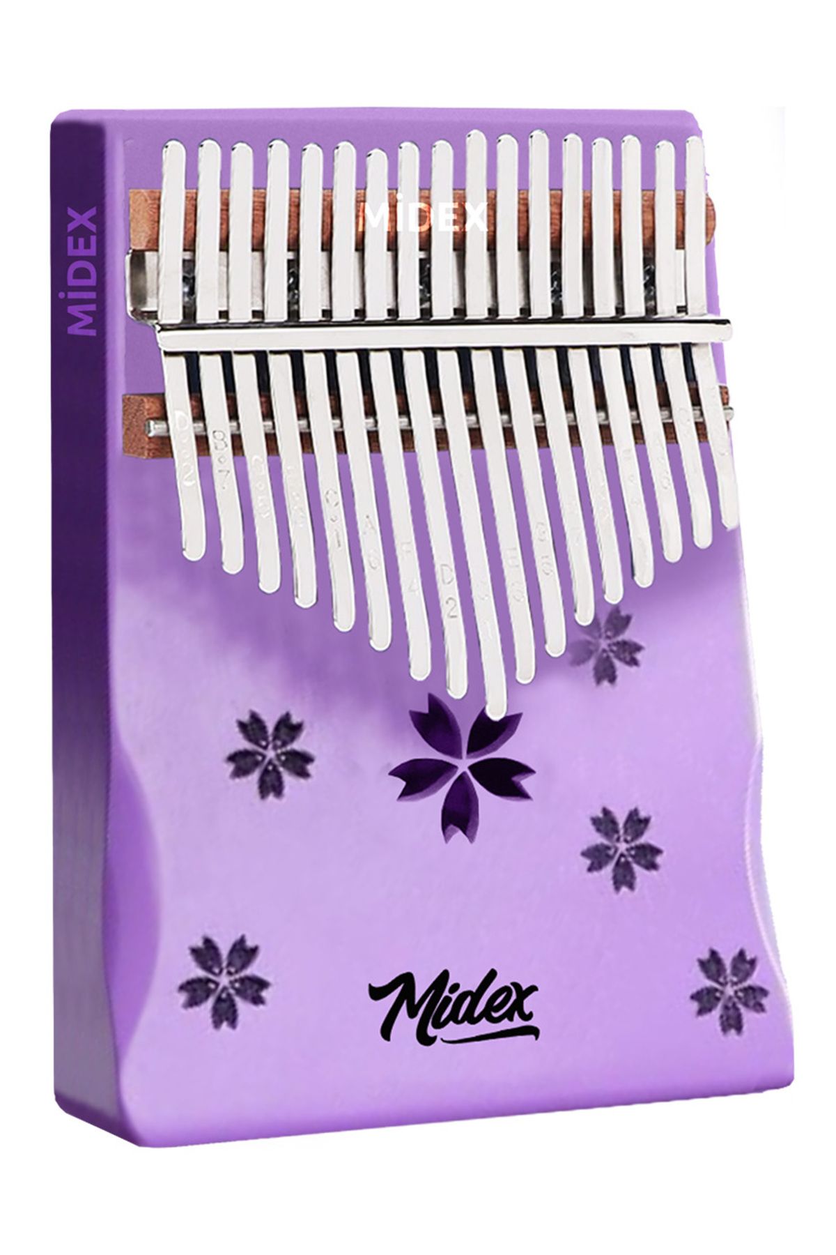 KLX-870 Mor Renk Yüksek Kaliteli Ahşap Kalimba 17 Tuşlu Full Set