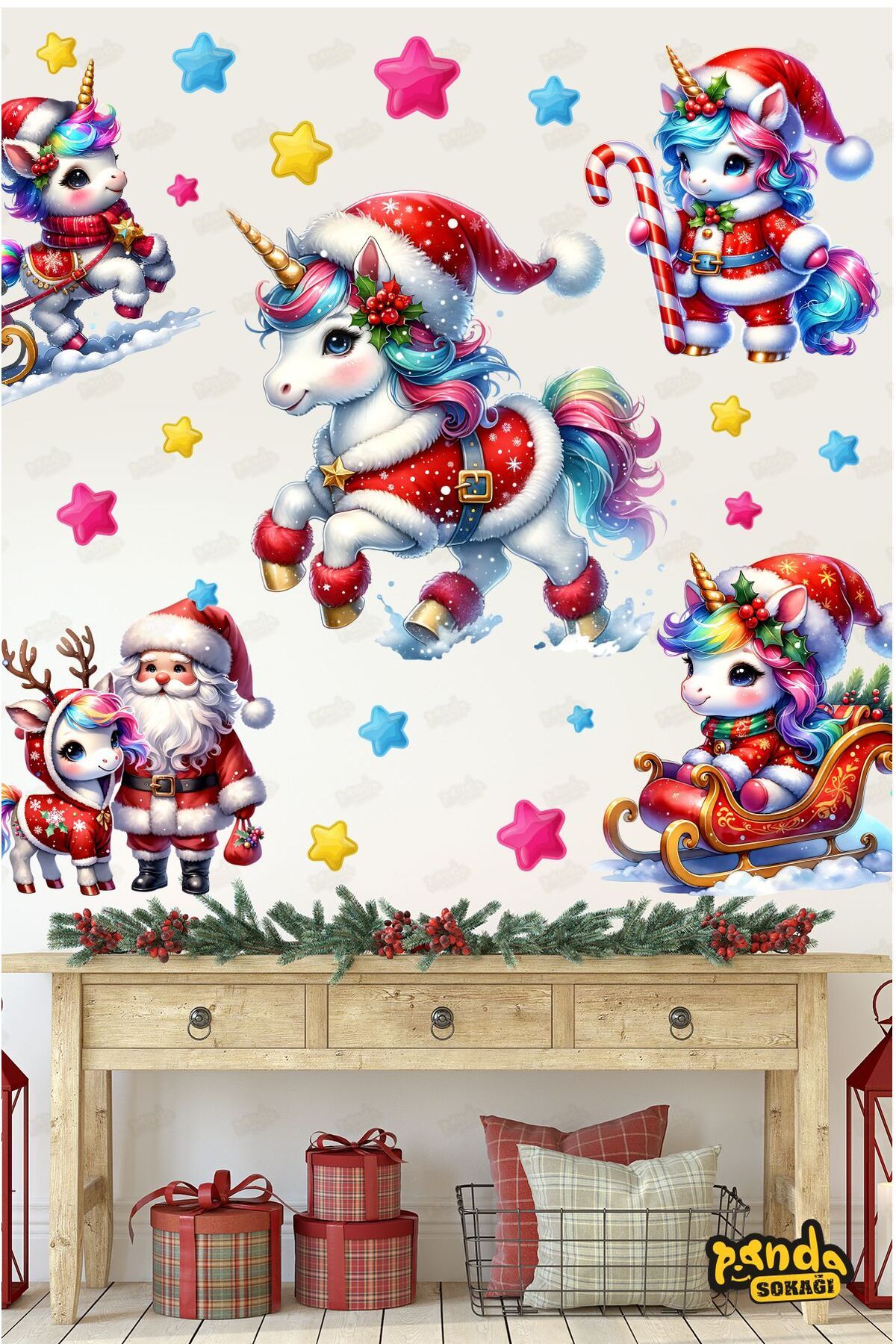 PANDA SOKAĞIYeni Yıl RenkliUnicorn ve Noel Ba...