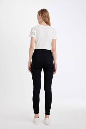 Yüksek Bel Bilek Boy Siyah Kadın Jean Pantolon C8545AX/NM40 Image 4