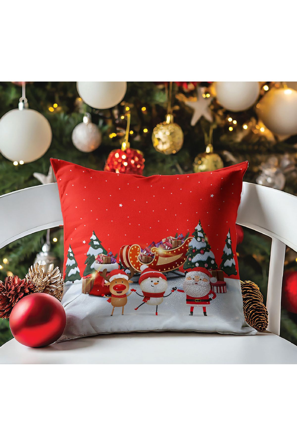 Ziu Home Christmas DesenliKırlent Kılıfı 195