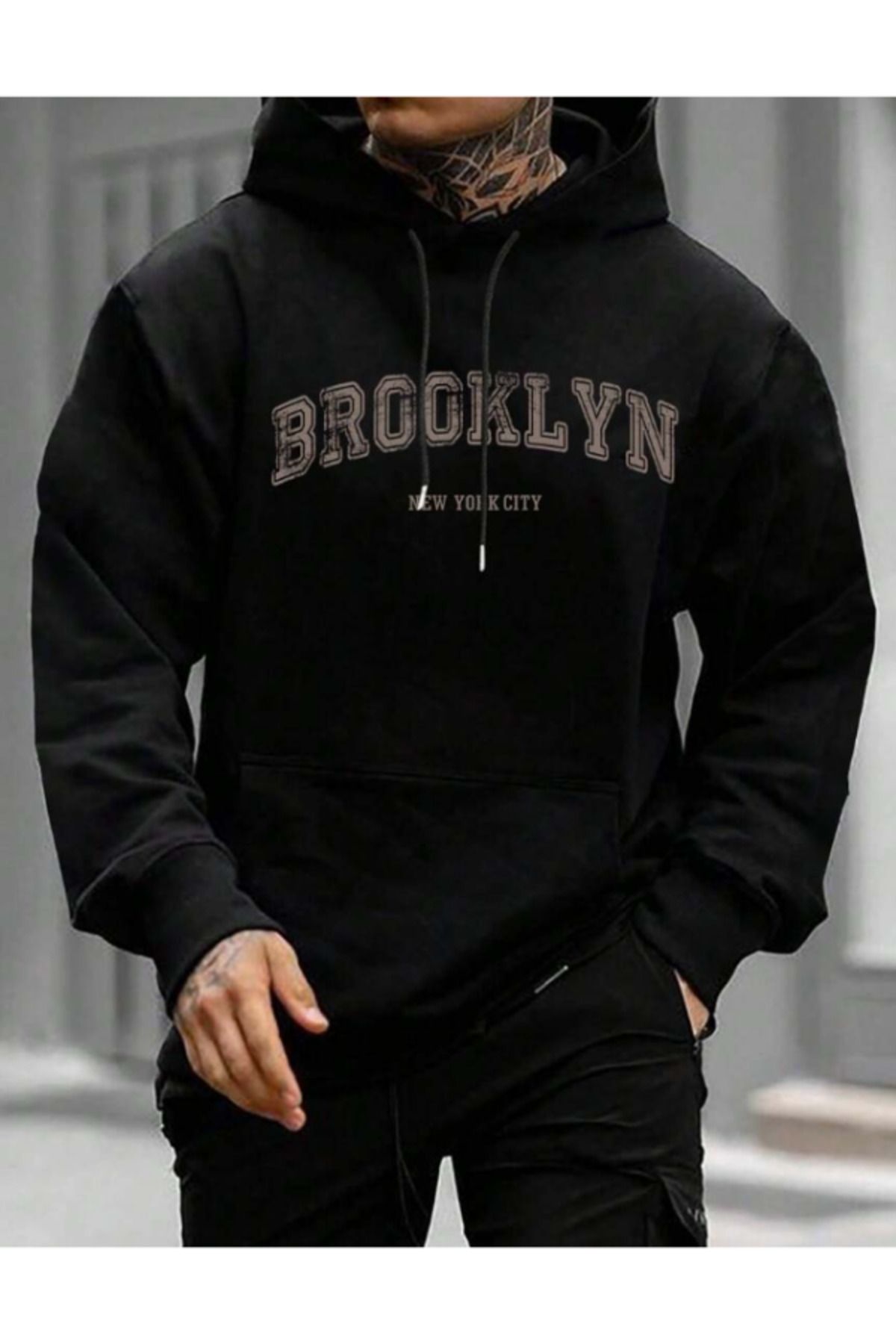 MODASHOT BROOKLYN BASKILISİYAH SWEATSHIRT