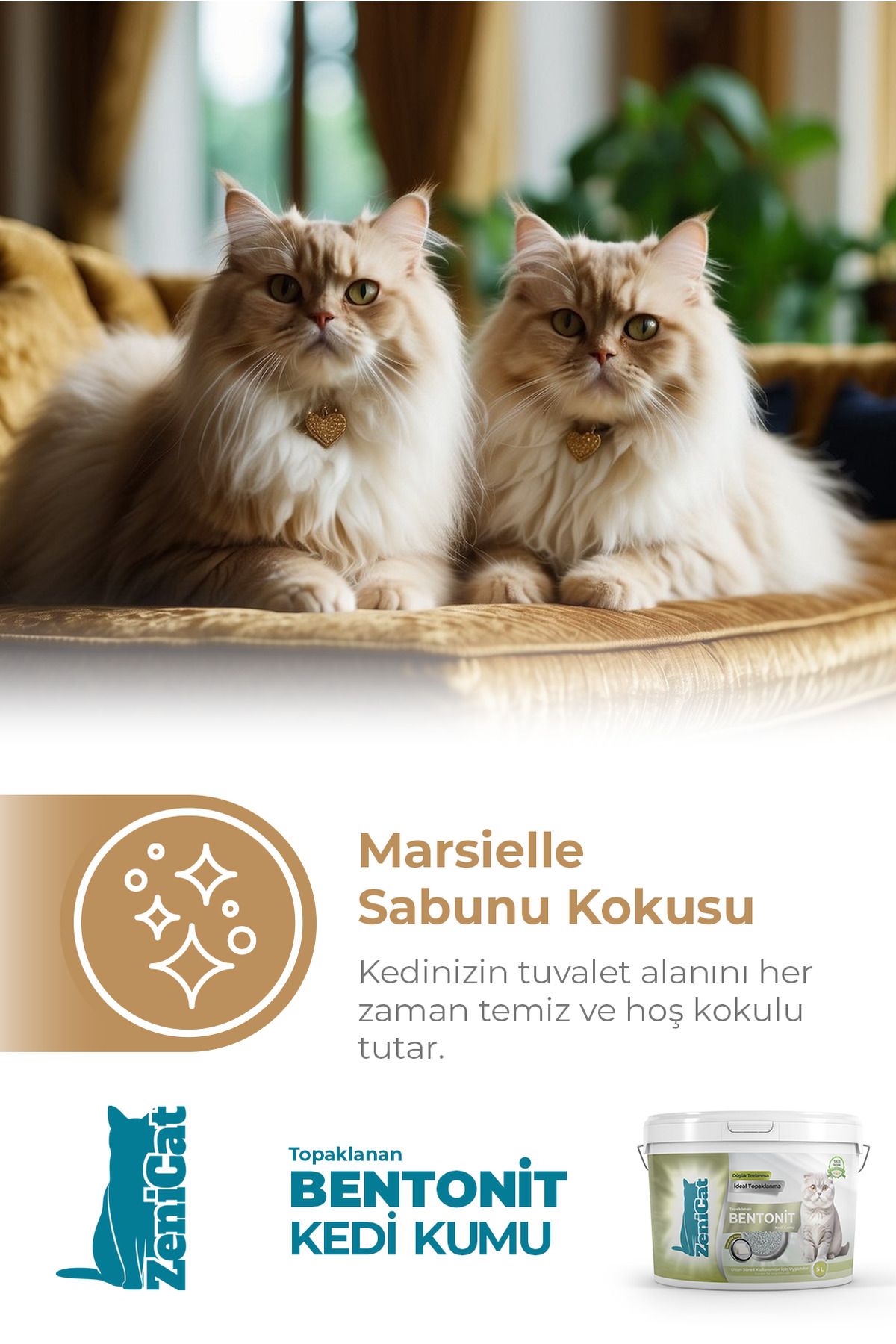 Marsilya Sabunu Kokulu Kedi Kumu Ince Taneli Doğal Bentonit 5 Lt