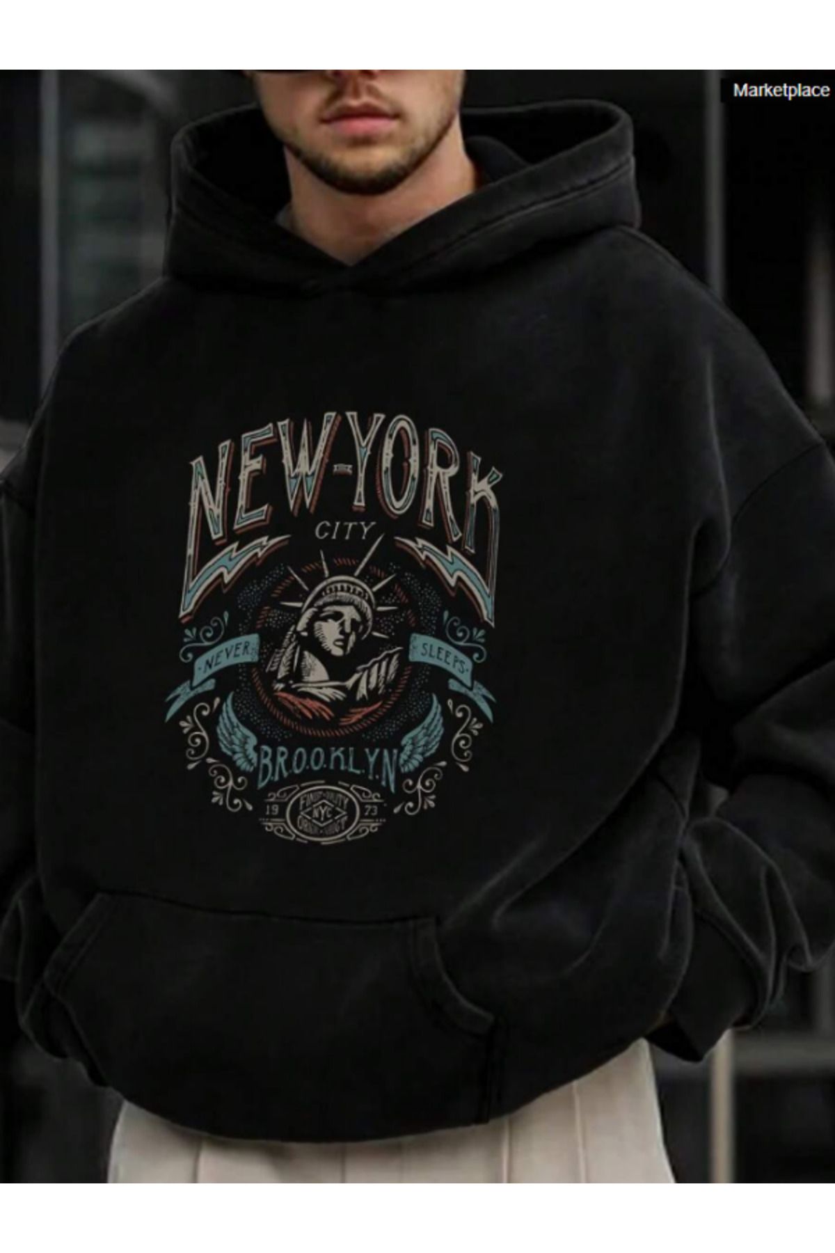 MODASHOT NEWYORK BASKILIOVERSIZE SWEATSHİRT S...