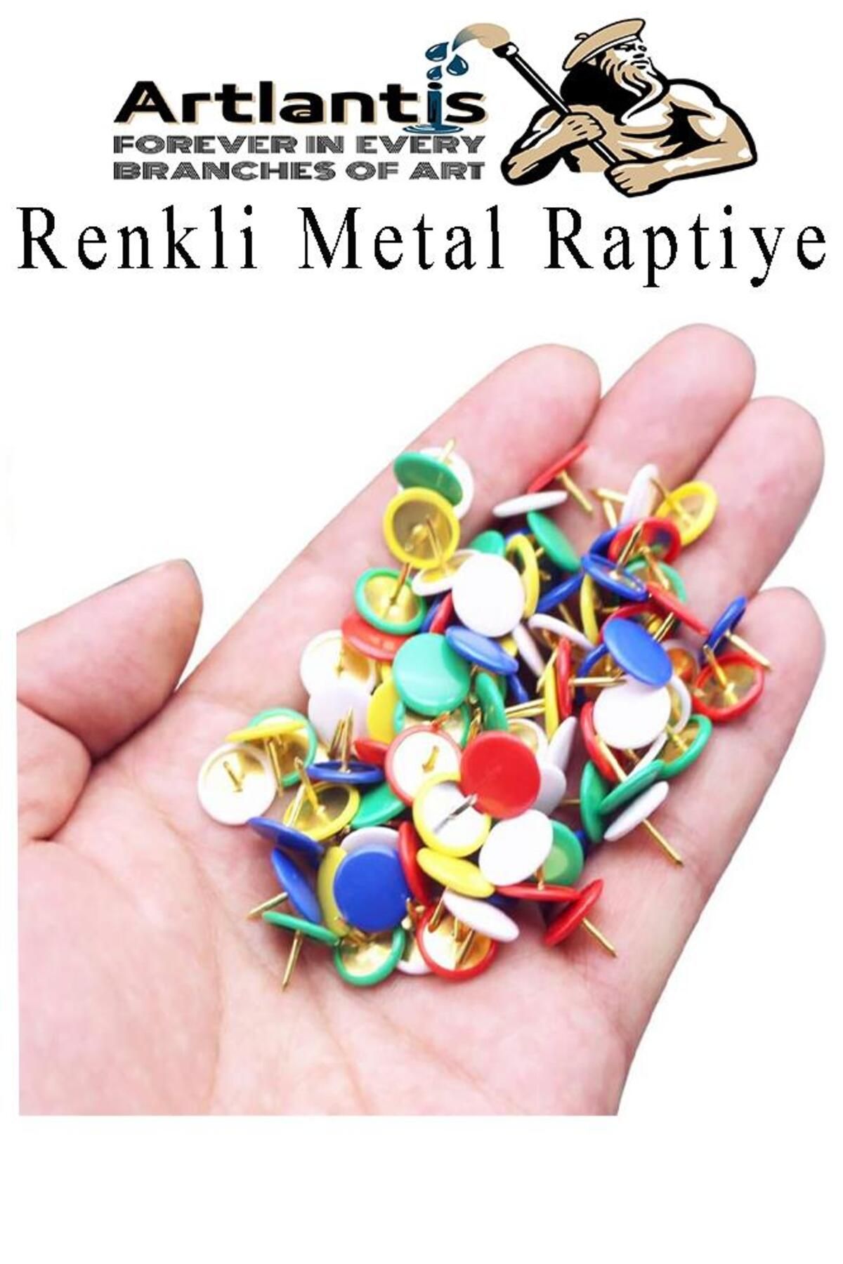 Beyaz Raptiye 50 Adet 1 Paket Renkli Pvc Kaplı Başlıklı Raptiye Plastik Yuvarlak Düğmeli Raptiye Pan