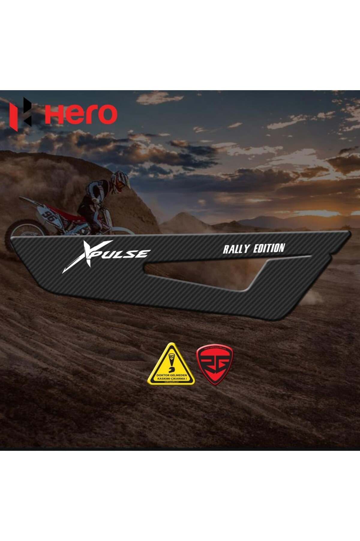 Hero Xpulse Rally Edition Karbon Görünümlü Egzos 3d Kabartmalı Pad Sticker Etiket