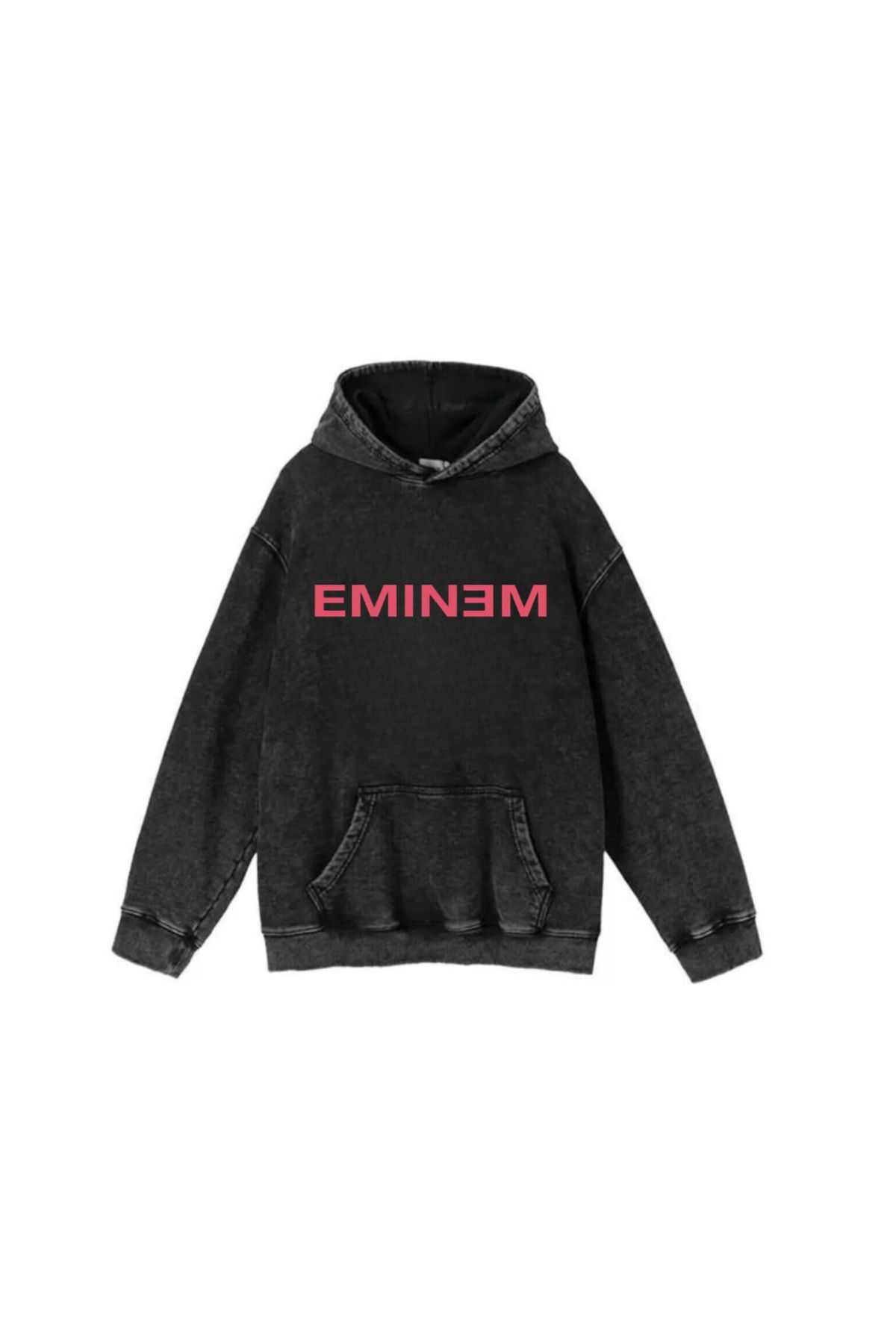 Day Light Yıkamalı Eminem Vintage Kapüşonlu Sweatshirt