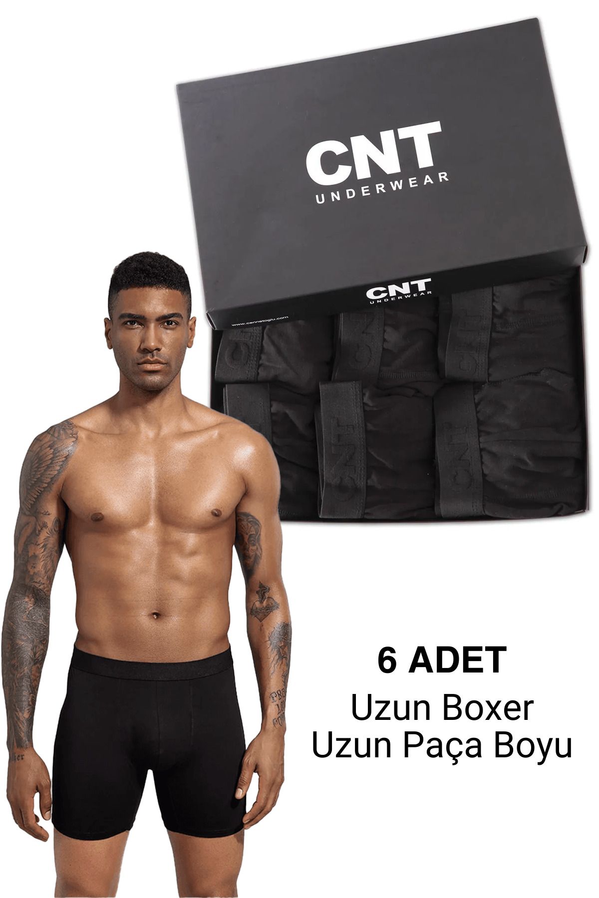 CNT Erkek Uzun Paça Likralı6'lı Boxer Premium...