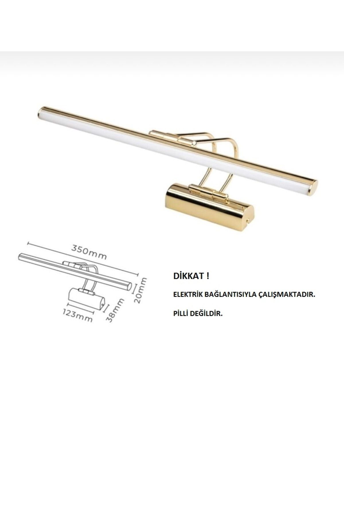 DNC LIGHTING35 Cm Gold KasaSarı Işık Pilli De...