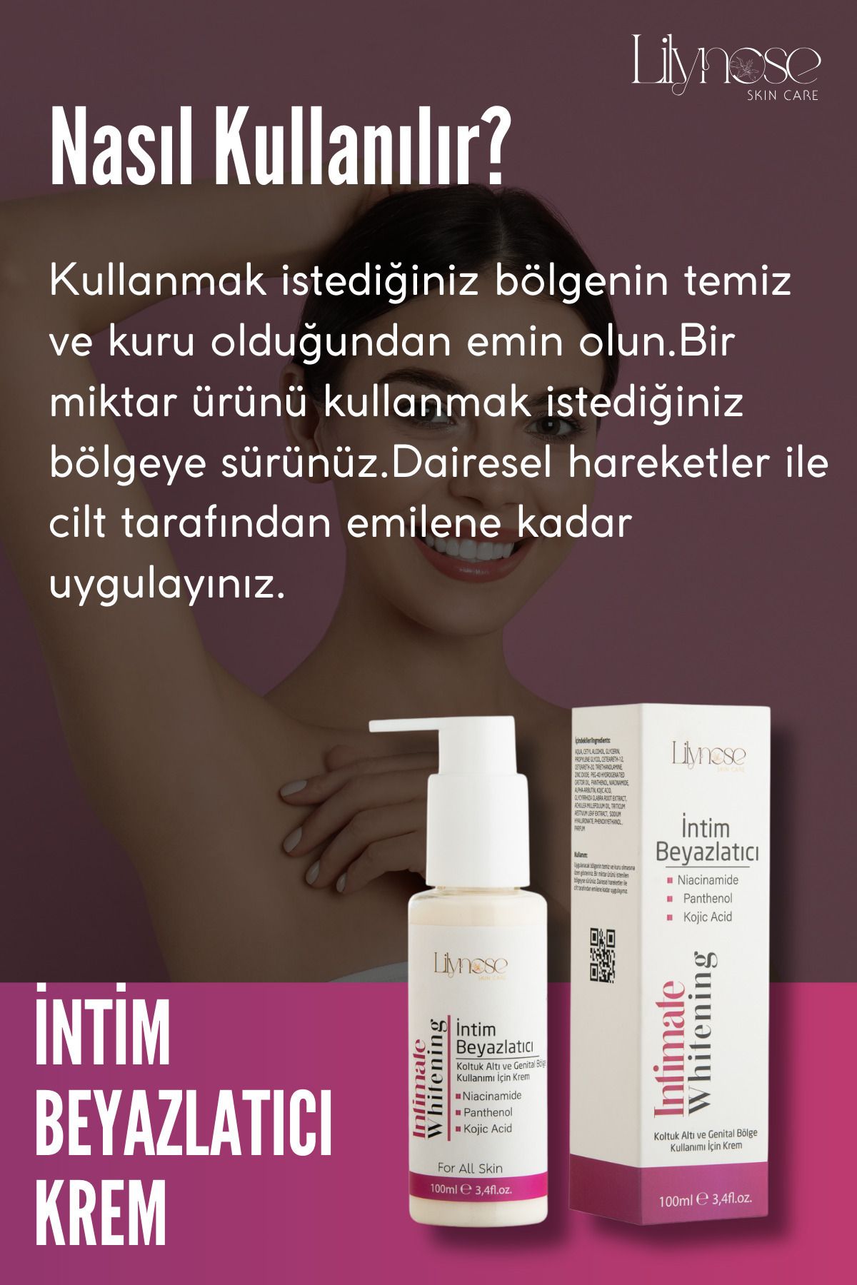 İntim Beyazlatıcı Krem Koltuk Altı ve Genital Bölge İçin Beyazlatıcı Krem 100ml