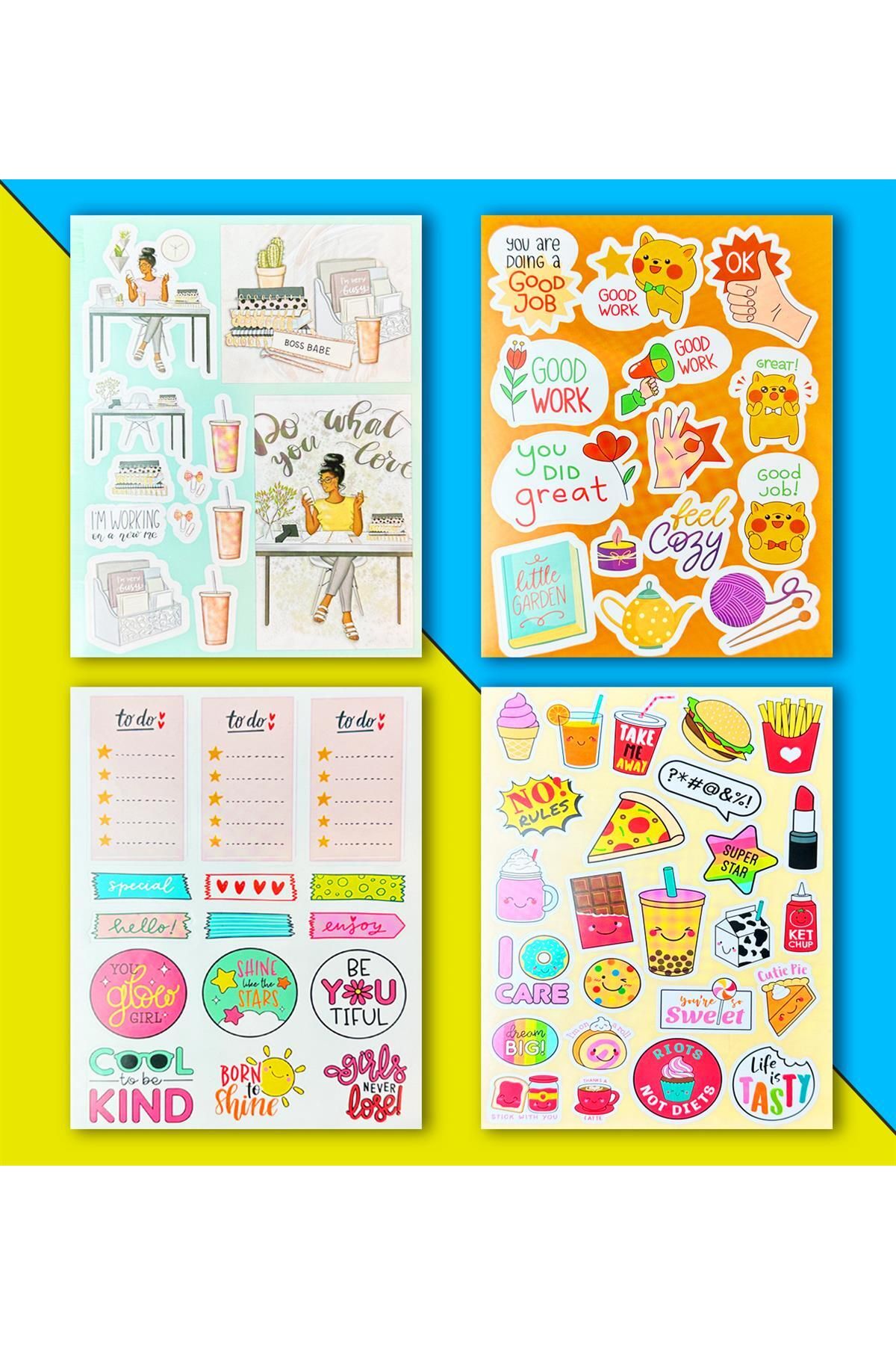 My Dıy Sticker Book 24 * 17 Cm 16 Sayfa Özel Tasarım Rengarenk Sticker Kitabı