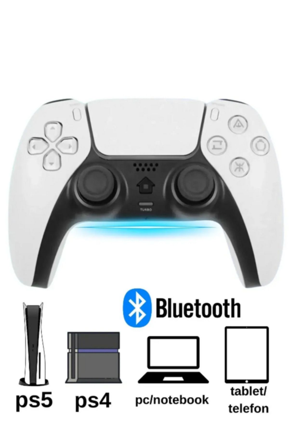 Bluetooth Oyun Kolu Ps4 Ps5 Ve Pc Uyumlu Wireless Kablosuz Titreşimli Oyun Kolu Joystick