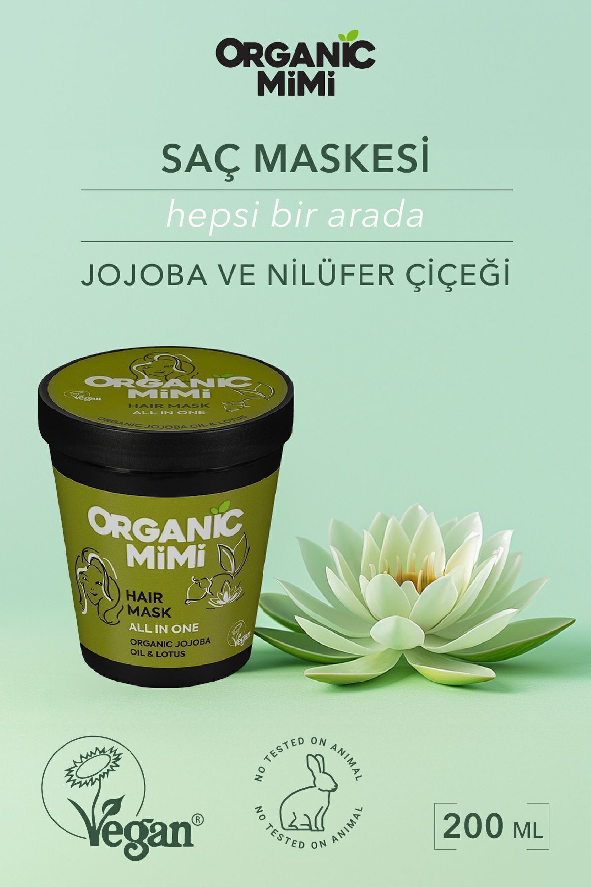 ORGANİC MİMİSaç MaskesiJojoba Ve Nilüfer Çiçe...