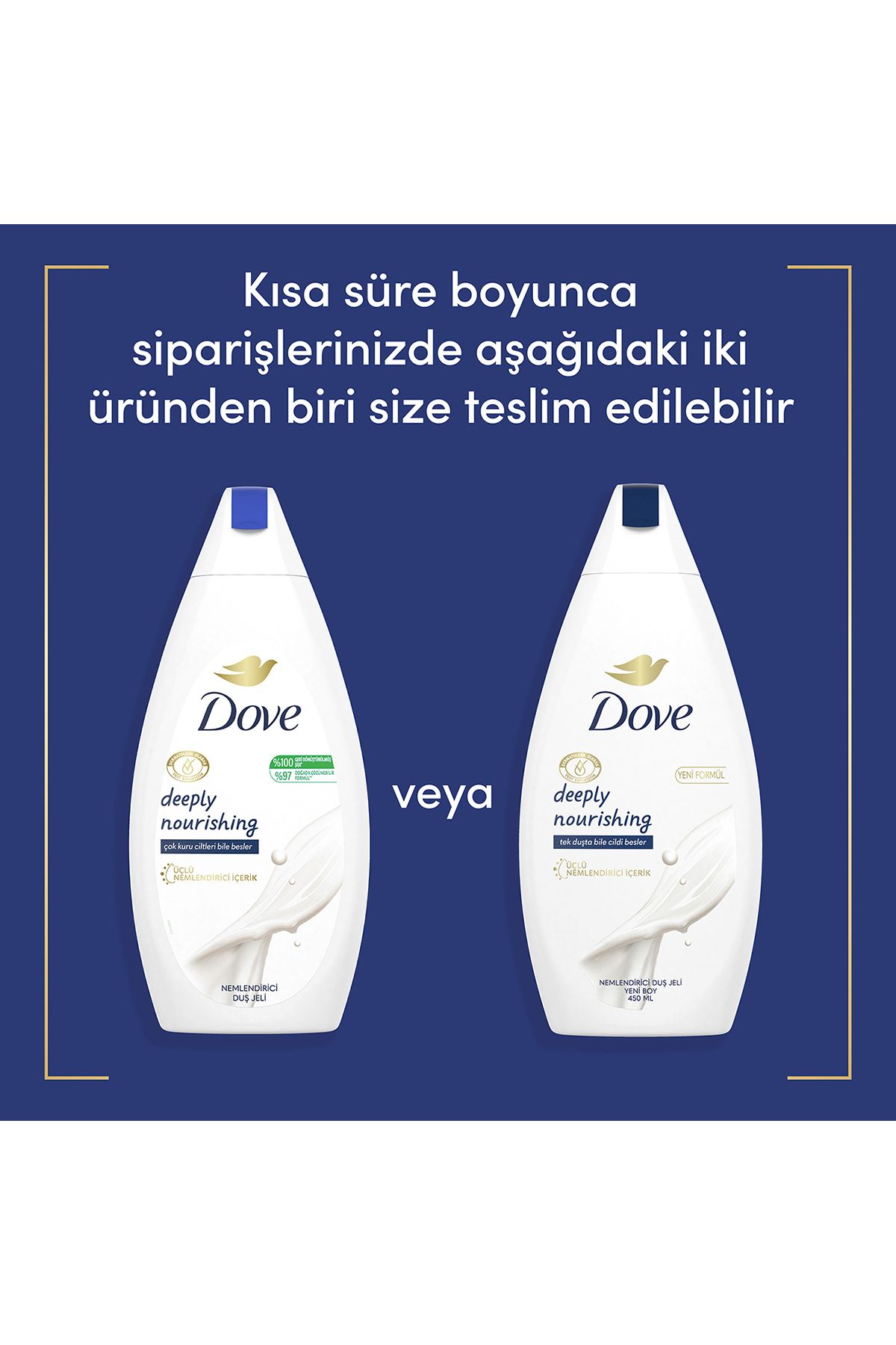 Nemlendirici Duş Jeli Deeply Nourishing 450ml X2 Duş Lifi Hediye