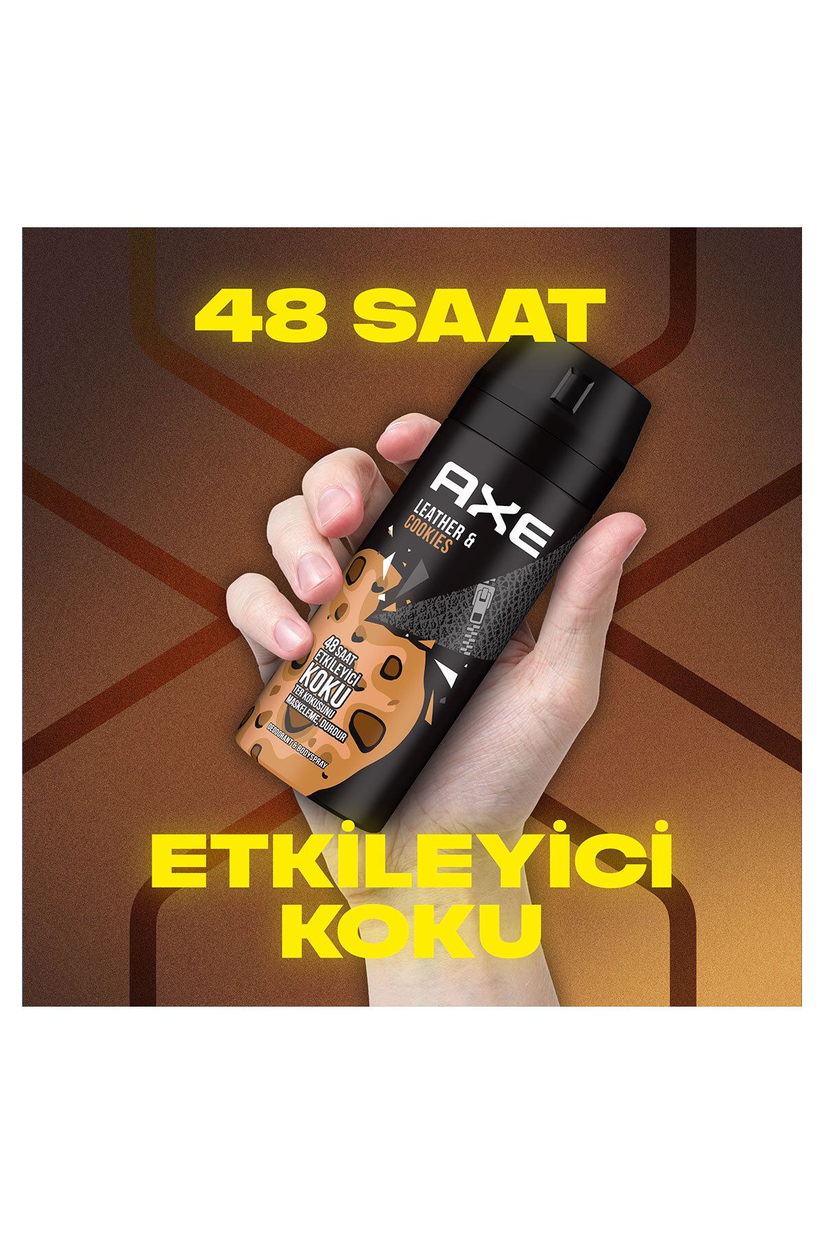 Erkek Sprey Deodorant Leather & Cookies 48 Saat Etkileyeci Koku 150 ml X3 Adet