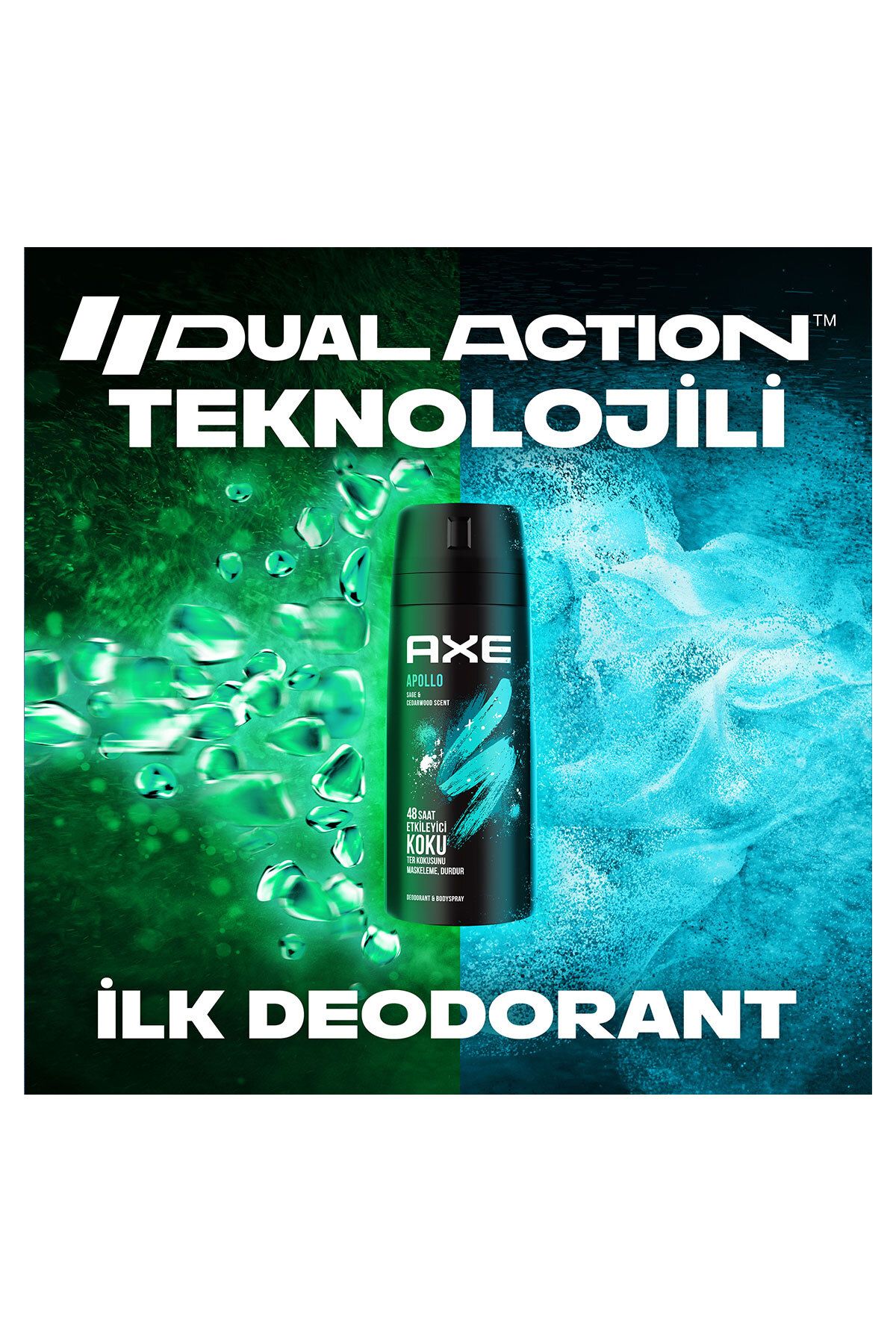 Erkek Sprey Deodorant Apollo 48 Saat Etkileyici Koku Vücut Spreyi 150 ml X3 Adet