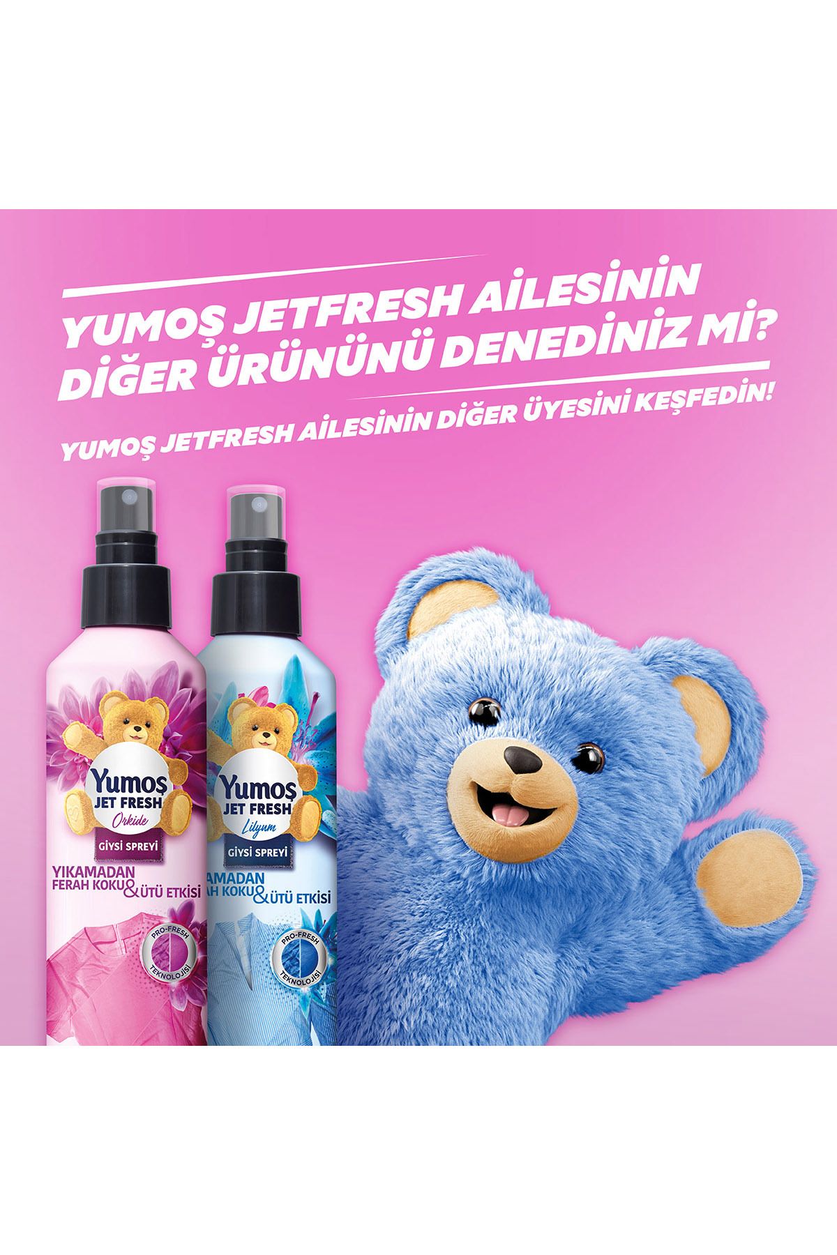 Jet Fresh Giysi Spreyi Yıkamadan Ferah Koku Ve Ütü Etkisi Orkide 200 ml X3