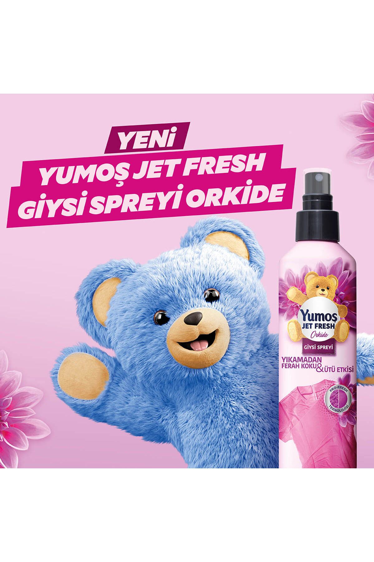 Jet Fresh Giysi Spreyi Yıkamadan Ferah Koku Ve Ütü Etkisi Orkide 200 ml X3